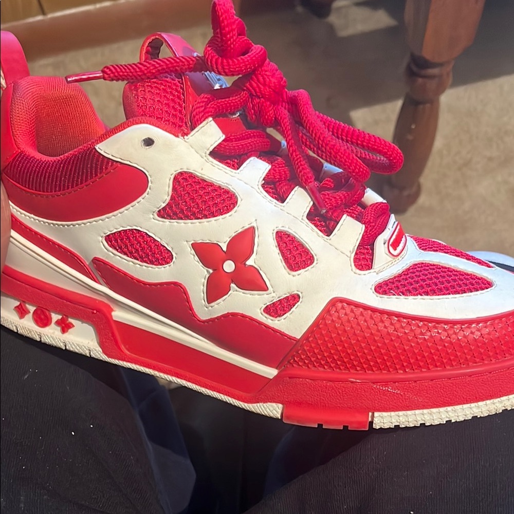 Louis Vuitton Red and White Sneakers